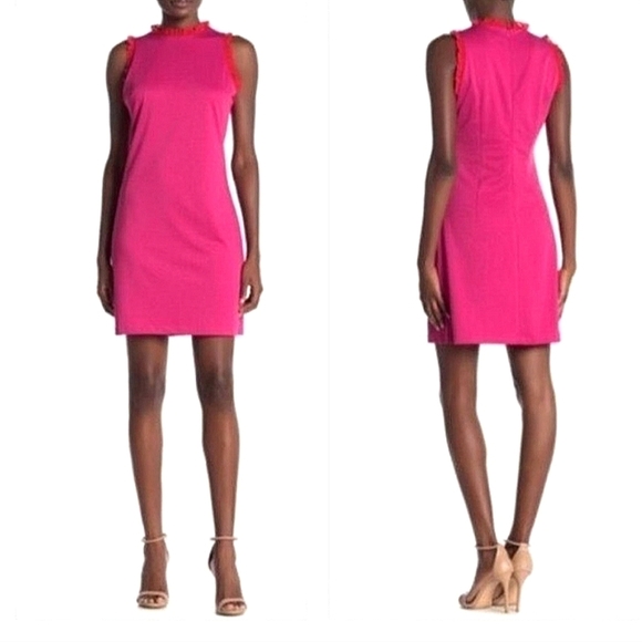 NEW ALEXIA ADMOR Sleeveless Ruffle Roma tic Sheath mini dress size sm pink - Picture 3 of 16